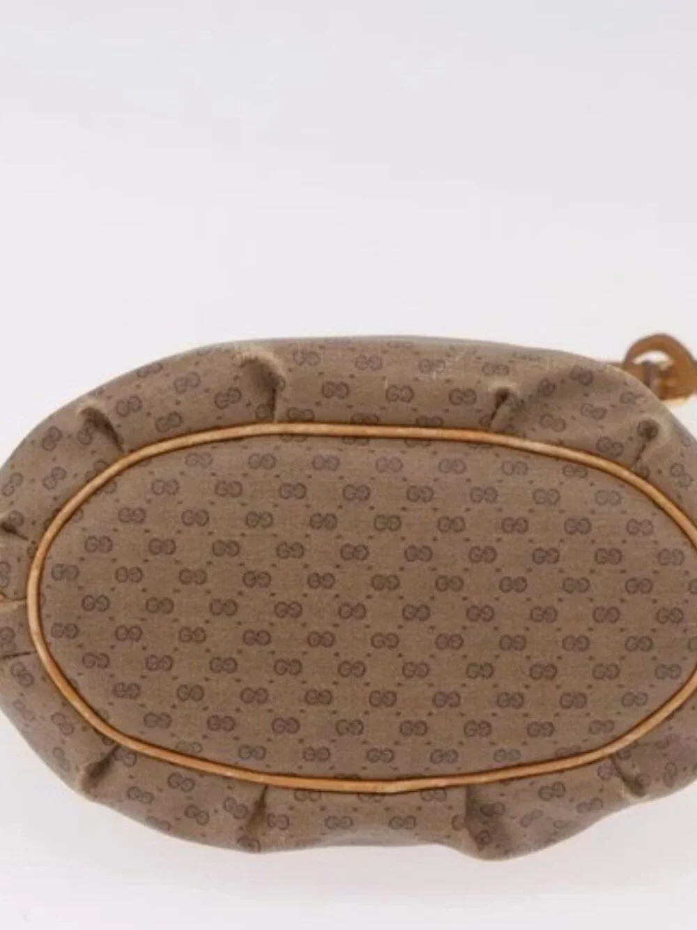 GUCCI Micro GG Shoulder Bag PVC Beige Auth 190555
